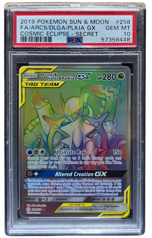 PSA 10 Arceus & Dialga & Palkia GX 258/236 Cosmic Eclipse