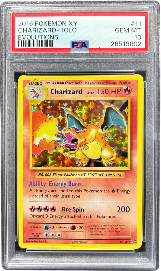 PSA 10 Charizard 11/108 Holo Evolutions