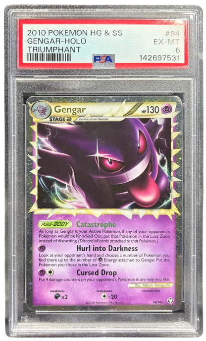 Gengar Prime 94/102 Holo HGSS Triumphant PSA 6