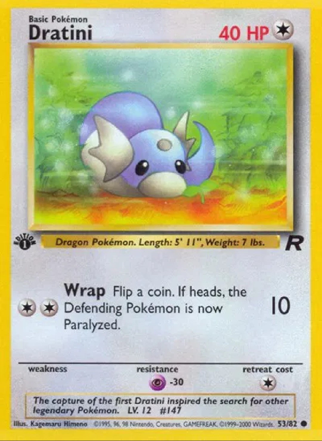 1st Edition Dratini 53/82 Team Rocket Regular