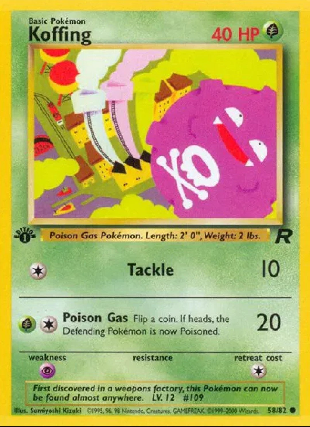1st Edition Koffing 58/82 Team Rocket Regular