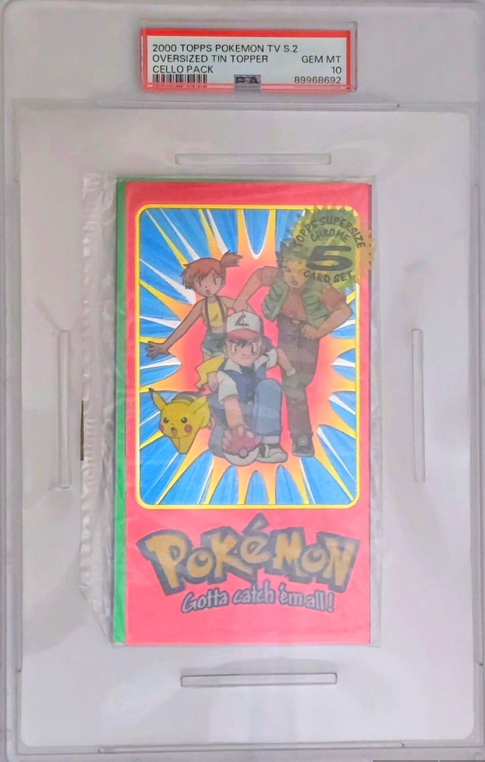2000 TOPPS Pokemon TV Series 2 Oversized Tin Topper Cello Pack PSA 10